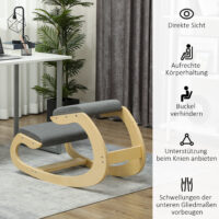 Kniehocker ergonomisch schaukelnd für Homeoffice grau