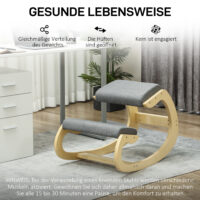 Kniehocker ergonomisch schaukelnd für Homeoffice grau