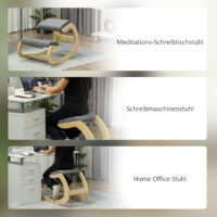 Kniehocker ergonomisch schaukelnd für Homeoffice grau