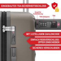 Elegantes Kofferset in Champagner mit Kofferwaage und Schutzhülle.