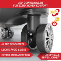 Elegantes Kofferset in Champagner mit Kofferwaage und Schutzhülle.