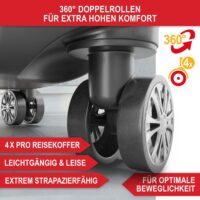 Hochwertiges 4-teiliges Kofferset in Coffee-Farbe mit Schutzhülle.