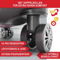 Stylisches Kofferset in Pink mit Schutzhülle und Waage.