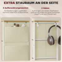 Kommode mit 8 Stoffschubladen und Aufbewahrung für Schlafzimmer beige