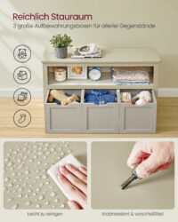 Aufbewahrungskommode für Kinderzimmer mit viel Stauraum.