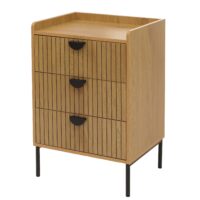 Kommode Highboard 3 Schubladen Melamin MDF 77x50x42cm natur