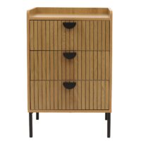 Kommode Highboard 3 Schubladen Melamin MDF 77x50x42cm natur