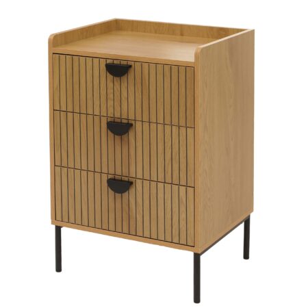 Kommode Highboard 3 Schubladen Melamin MDF 77x50x42cm natur