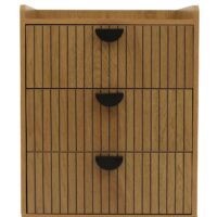 Kommode Highboard 3 Schubladen Melamin MDF 77x50x42cm natur