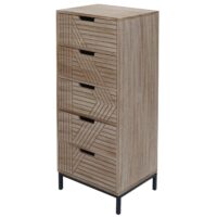 Kommode Highboard 3D-Design 5 Schubladen 84x35x29cm natur