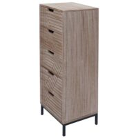 Kommode Highboard 3D-Design 5 Schubladen 84x35x29cm natur