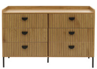 Kommode Highboard 6 Schubladen Melamin MDF 80x120x44cm natur