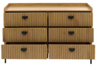 Kommode Highboard 6 Schubladen Melamin MDF 80x120x44cm natur