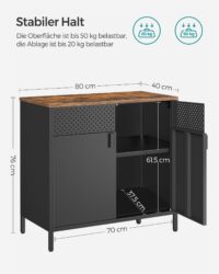 IndustrialVIBE Kommode 80x40x76 cm, stilvoll und funktional.