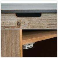 Kommode Nachttisch Beistelltisch Industrial Massivholz 60x50x40cm natur Metall-Optik