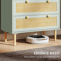 Kommode mit Rattan Schubladen für Schlafzimmer und Flur grün
