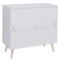Kommode Schrank Anrichte Türen Staufächer Poly-Rattan 79x80x40cm weiss