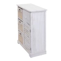 Kommode Schubladenkommode Massivholz Korb-Schublade 80x60x30cm shabby weiss