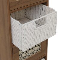 Kommode Schubladenschrank 4 Korbschubladen Holz Melamin 82x30x30cm braun