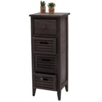 Kommode Schubladenschrank 4 Schubladen 74x30x25cm Shabby-Look Vintage grau-braun