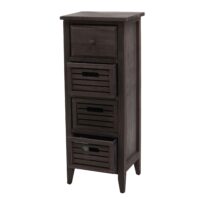 Kommode Schubladenschrank 4 Schubladen 74x30x25cm Shabby-Look Vintage grau-braun