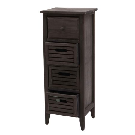 Kommode Schubladenschrank 4 Schubladen 74x30x25cm Shabby-Look Vintage grau-braun