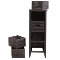 Kommode Schubladenschrank 4 Schubladen 74x30x25cm Shabby-Look Vintage grau-braun