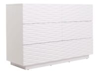 Kommode Sideboard 3D-Design Push-to-open 81x120x42cm Hochglanz weiss
