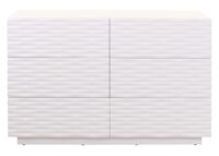 Kommode Sideboard 3D-Design Push-to-open 81x120x42cm Hochglanz weiss