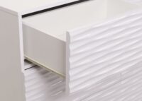 Kommode Sideboard 3D-Design Push-to-open 81x120x42cm Hochglanz weiss