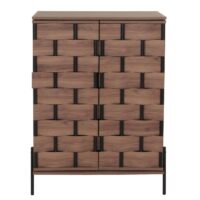 Moderne Kommode Sideboard mit 3D-Flecht-Design, Push-to-open-Funktion, Maße 109x75x40 cm, elegantes Möbelstück für Wohnzimmer oder Flur.