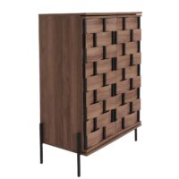 Moderne Kommode Sideboard mit 3D-Flecht-Design, Push-to-open-Funktion, Maße 109x75x40 cm, elegantes Möbelstück für Wohnzimmer oder Flur.