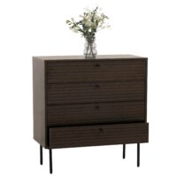 Kommode Sideboard 4 Schubladen skandinavisch 85x80x40cm dunkelbraun