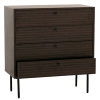 Kommode Sideboard 4 Schubladen skandinavisch 85x80x40cm dunkelbraun