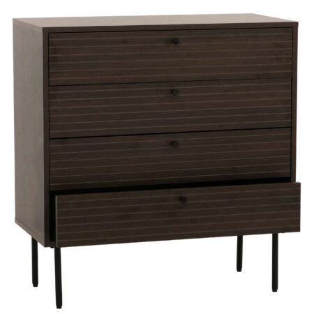 Kommode Sideboard 4 Schubladen skandinavisch 85x80x40cm dunkelbraun