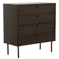 Kommode Sideboard 4 Schubladen skandinavisch 85x80x40cm dunkelbraun