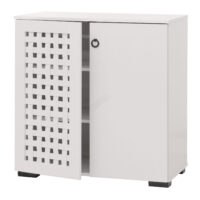 Kommode Sideboard Anrichte 3D-Flecht-Design 2 Türen 82x80x37cm weiss