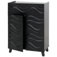 Kommode Sideboard Anrichte 3D-Wellen-Design Push-to-open 107x76x36cm schwarz
