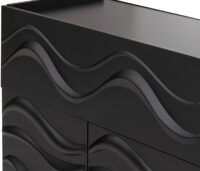 Kommode Sideboard Anrichte 3D-Wellen-Design Push-to-open 107x76x36cm schwarz