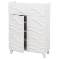 Kommode Sideboard Anrichte 3D-Wellen-Design Push-to-open 107x76x36cm weiss