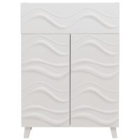 Kommode Sideboard Anrichte 3D-Wellen-Design Push-to-open 107x76x36cm weiss