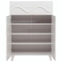 Kommode Sideboard Anrichte 3D-Wellen-Design Push-to-open 107x76x36cm weiss