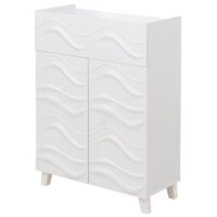 Kommode Sideboard Anrichte 3D-Wellen-Design Push-to-open 107x76x36cm weiss