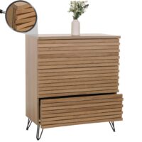 Kommode Sideboard Highboard 3D-Design 3 Schubladen 94x80x45cm natur