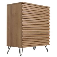 Kommode Sideboard Highboard 3D-Design 3 Schubladen 94x80x45cm natur