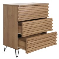 Kommode Sideboard Highboard 3D-Design 3 Schubladen 94x80x45cm natur