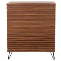Kommode Sideboard Highboard 3D-Design 3 Schubladen 94x80x45cm Walnuss-Optik