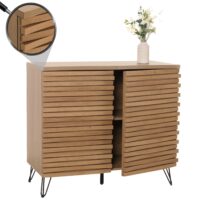 Kommode Sideboard Highboard 3D-Design Staufächer 85x95x45cm natur