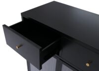 Kommode Sideboard Highboard Industrial Metall Schilfglas 96x80x40cm schwarz