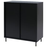 Kommode Sideboard Highboard Industrial Metall Schilfglas 96x80x40cm schwarz
